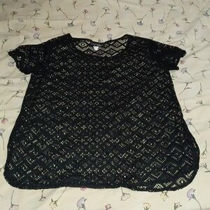 Say Anything Women's Black Lace Swimsuit Cover-Up Size 2X